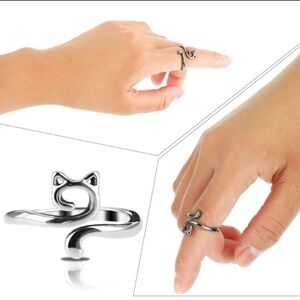 💕5/$18 Silver Cat-Themed Knitting Needle Holders